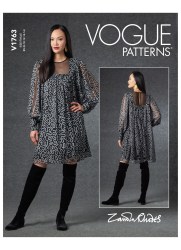 1763 VOGUE ZANDRA RHODES LOOSE LONG SLEEVE SPECIAL OCCASION DRESS PATTERN 8=16; 16-24 choice NEW
